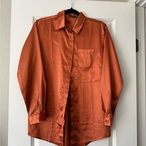 Donated: Rust Orange Button-Up Shirt